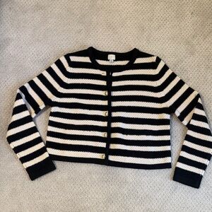 a new day Black and Cream Striped Cardigan